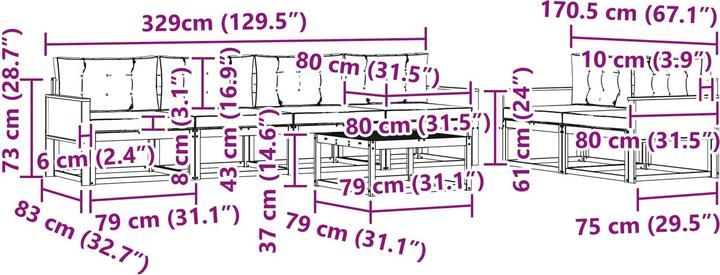 Produktbild vidaXL Outdoor-Sofa