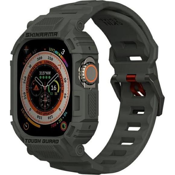 Skinarma Band+Case Mecha 2in1 Apple Watch 49mm olive, Uhrenarmband, Grün