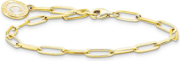 Produktbild Thomas Sabo Charm Armband mit Schimmernden Weissem Kaltemaille Vergoldet (17 cm, 925er Silber, Emaille)