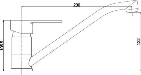 Productafbeelding Thema_lux Keukenkraan Df3007 Lang Verouderd Messing