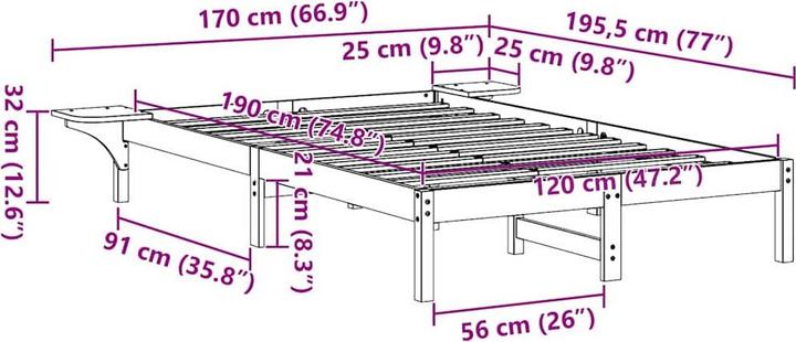 Image du produit vidaXL Bett (120 x 190 cm)