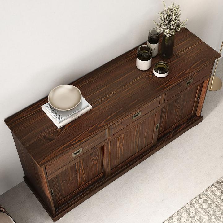 Image du produit IDIMEX Sideboard 3 Türen SAVONA (160 x 45 x 84 cm)