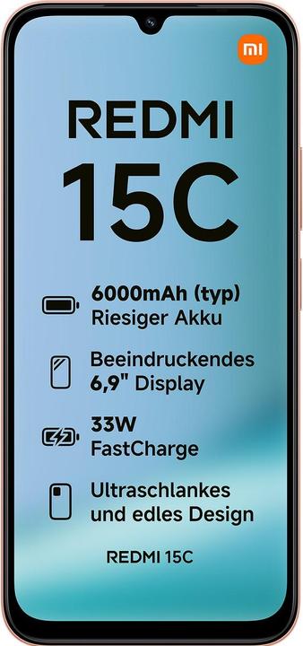 Actual product image Xiaomi Redmi 15C (128 GB, Twilight Orange, 6.90", Dual SIM, 4G)
