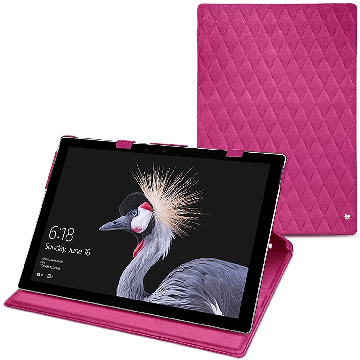 Noreve Lederschutzhülle vertikal (Surface Pro (2017)), Tablet Hülle, Rosa