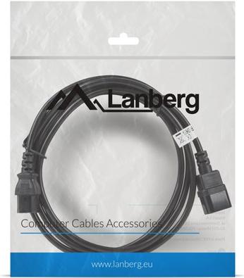 Productafbeelding Lanberg CA-C13E-11CC-0030-BK Stroomkabel zwart 3 m C13-koppeling C14-koppeling (3 m)