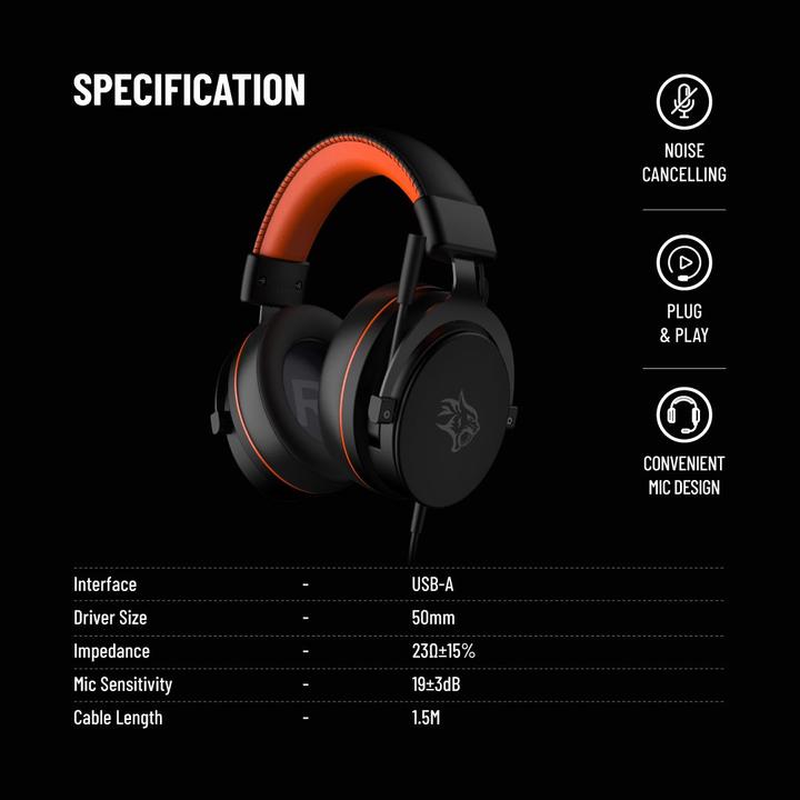 Image du produit Porodo Casque de jeu PC RGB ENC (Filaire)