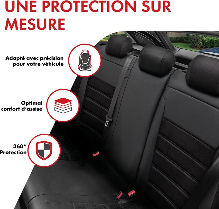 Image du produit Walser Housse de siège pour Seat Leon (5F1) 09/2012-aujourd'hui, 1 housse de banquette arrière