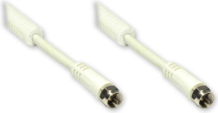 Actual product image Good Connections F-connection cable F-St. straight to F-St. straight with ferrite core, 100% shielded, 1.5m, white, ® (85 dB, Antenna cable)