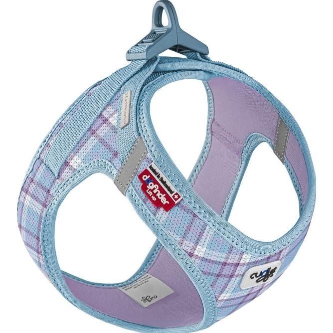 Curli SE23 Vest sele Clasp Air-Mesh Aqua-Caro M, Halsband + Leine
