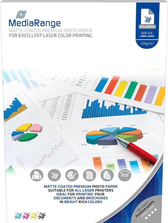 Produktbild MediaRange Fotopapier (120 g/m², A4, 100 x)