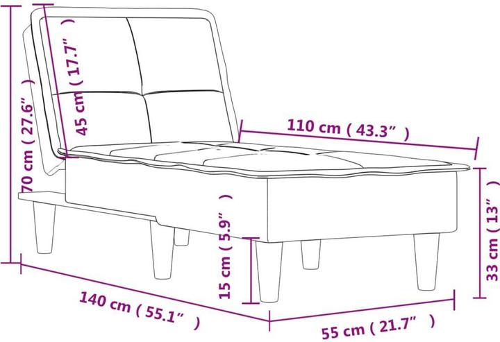 Actual product image vidaXL Chaiselongue (Recamiere)