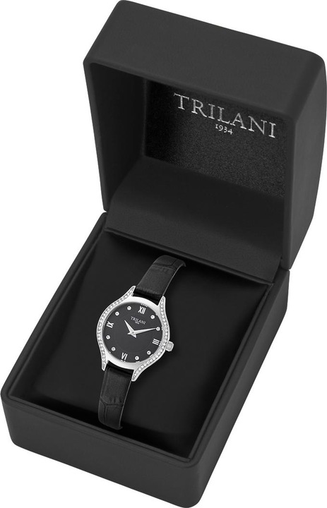 Produktbild Trilani Damen Quarzuhr Echtleder Schwarz - 30494 (Analoguhr, 26 mm)