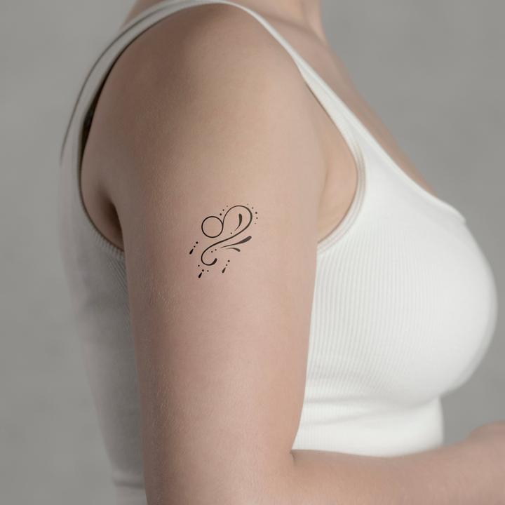 Produktbild minink Temporäres Tattoo: Sternzeichen Löwe in kalligrafischer Schrift