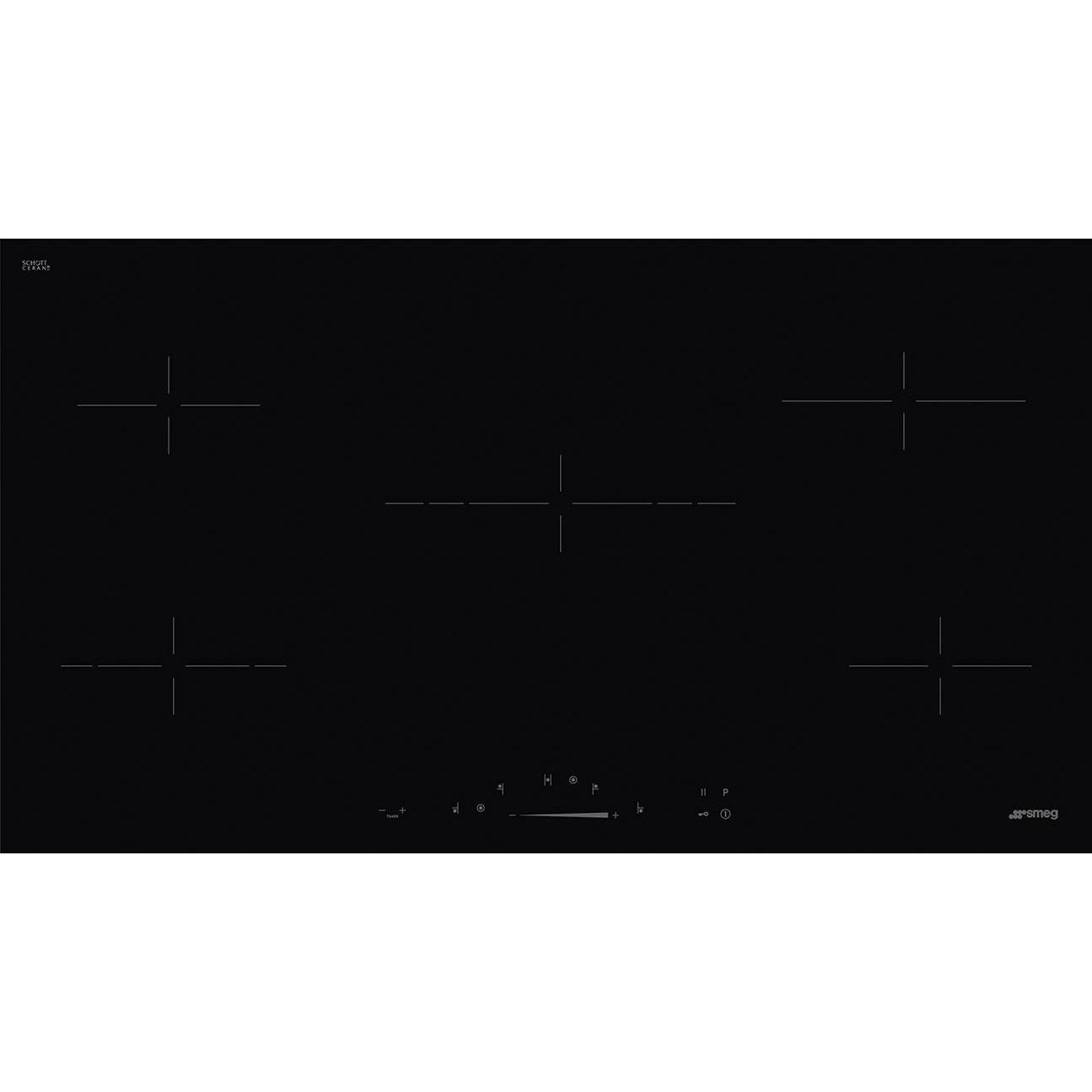 Smeg Kookplaat Elektrisch Se495etd, Piano di cottura, Grigio, Nero