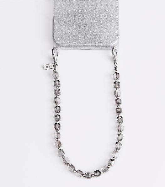 Actual product image Uniq Coehl Candy Gem Handstrap uniwersalny sznurek do telefonu na rękę srebrny/silver spa