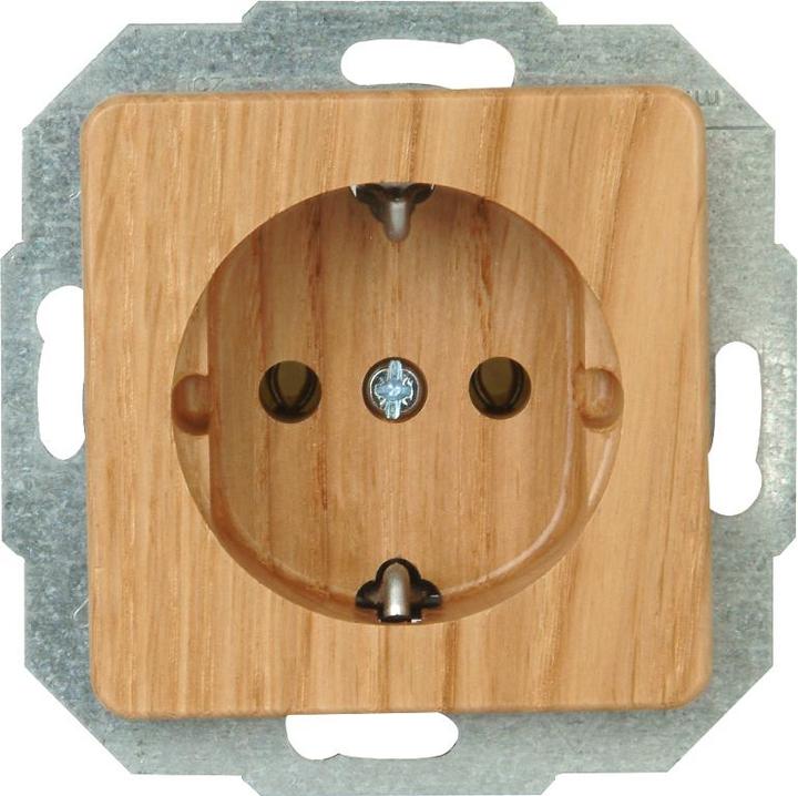 Kopp Schutzkontakt-Steckdose Milano Echtholz