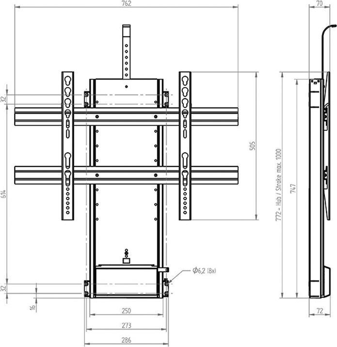 Produktbild Venset TV Einbau-Lift TS700A, 60x40x7.2cm (Tisch, 65 kg)