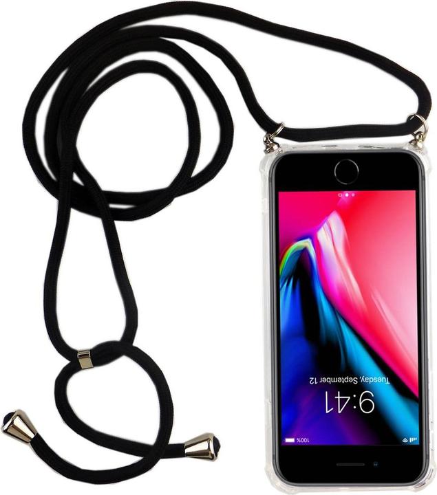 Produktbild König Design Apple iPhone 7 Plus Handykette Hülle mit Band Case zum umhängen Kordel Schwarz