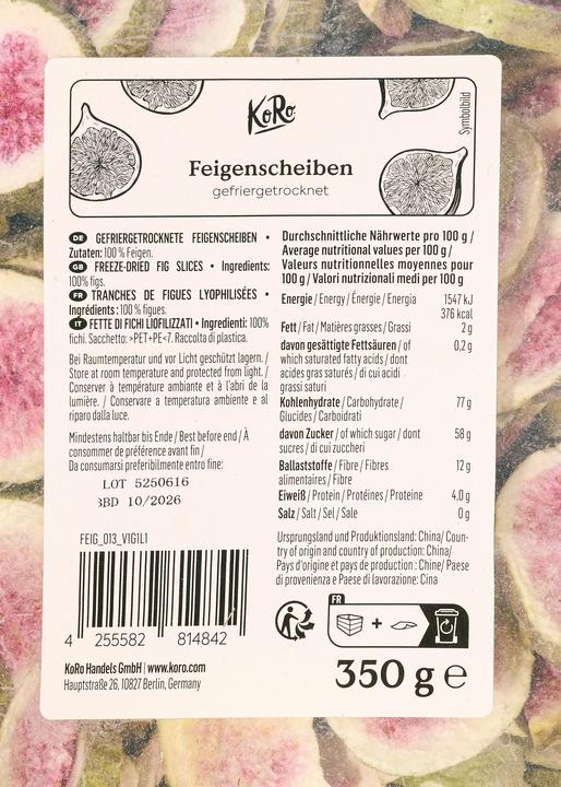 Produktbild KoRo Gefriergetrocknete Feigen ohne Zusätze (350 g)