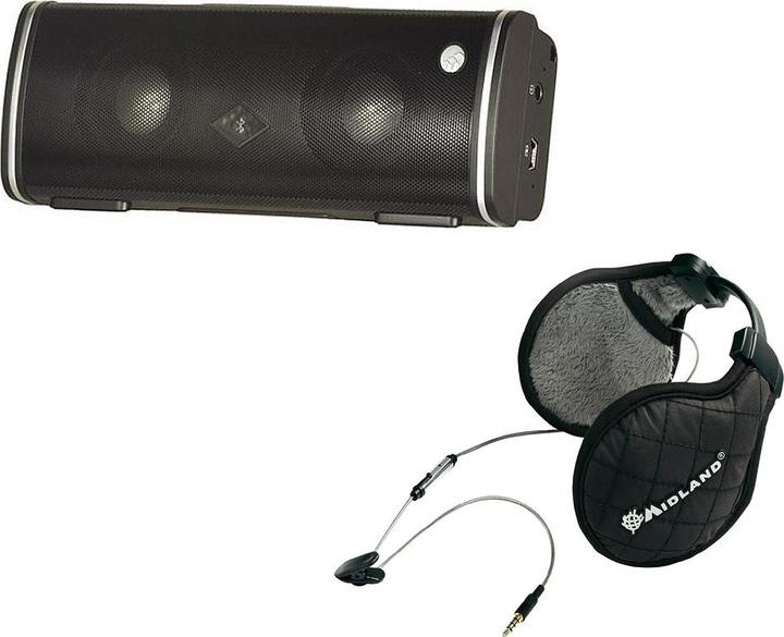 Produktbild Albrecht MAX-treme Bluetooth-Lautsprecherpaket und Midland Subzero-Stereokopfhörer als Geschenk für (12 h)