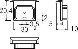 Actual product image Brumberg Luminaire end piece for profile cover 53066070