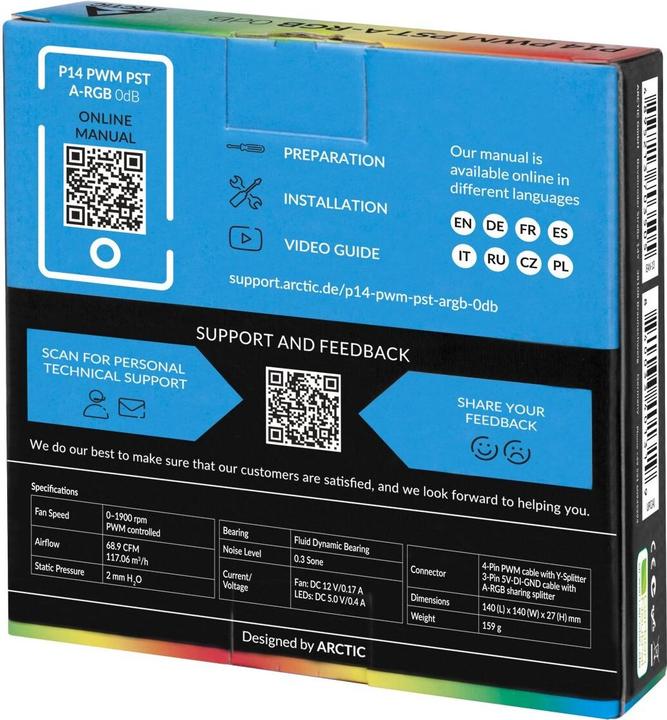 Actual product image Arctic P14 PWM PST A-RGB (140 mm, 1 x)