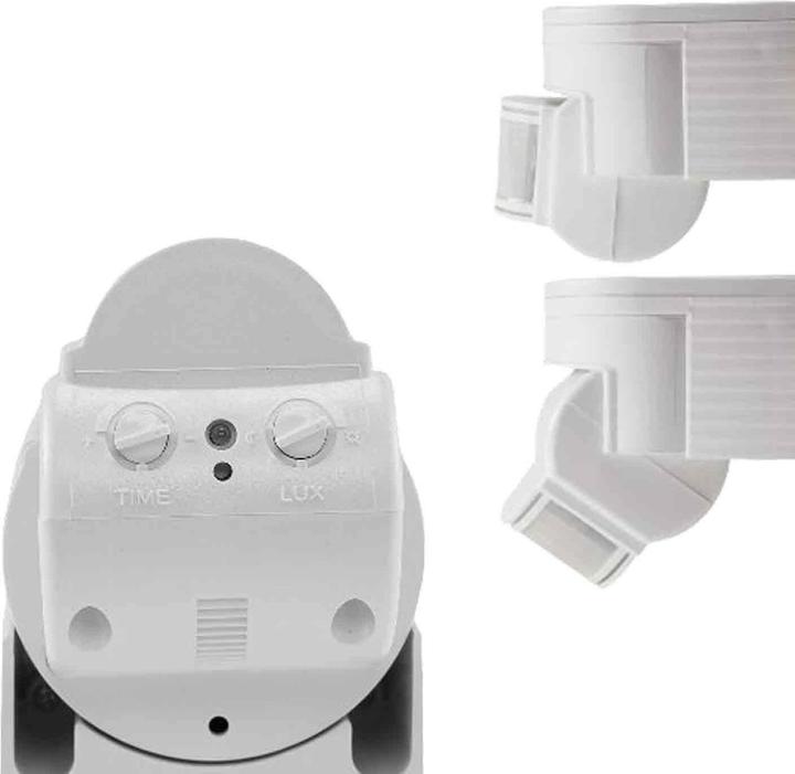 Actual product image Isoled PIR motion detector white, 230V, max. 4A, 180° max. 10m detection radius, IP44, surface mounting (10 m)