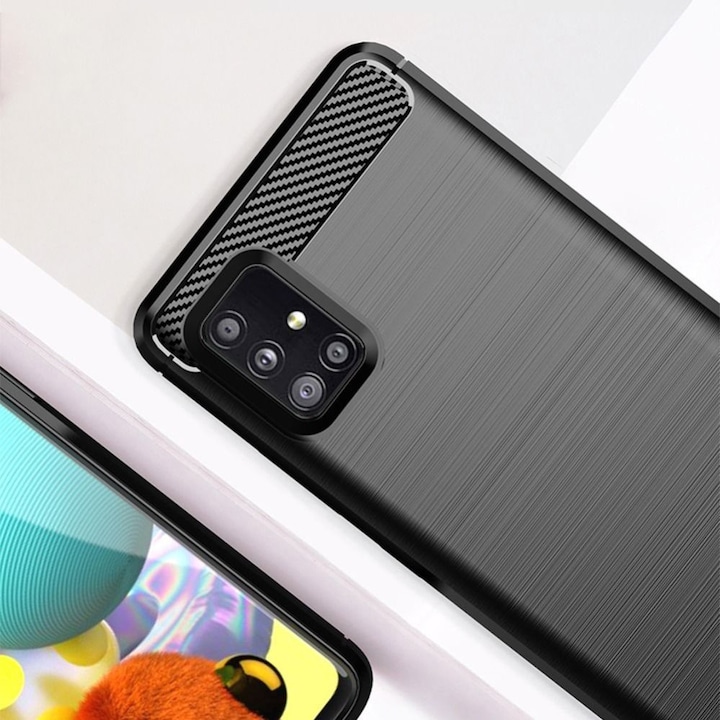 Produktbild Beline Etui Carbon Samsung A51 5G czarny black (Samsung Galaxy A51 5G)