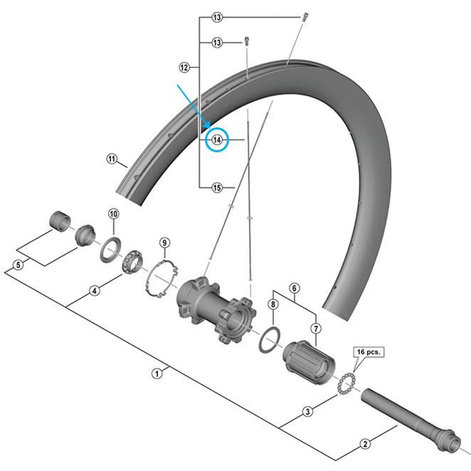 Shimano Speiche WH-R8170-C50-TL-V 272mm vorne tubeless