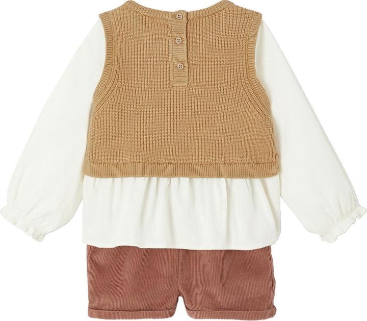 Produktbild Vertbaudet Set: 2-in-1-Pullover Cordshorts & Halstuch (62)