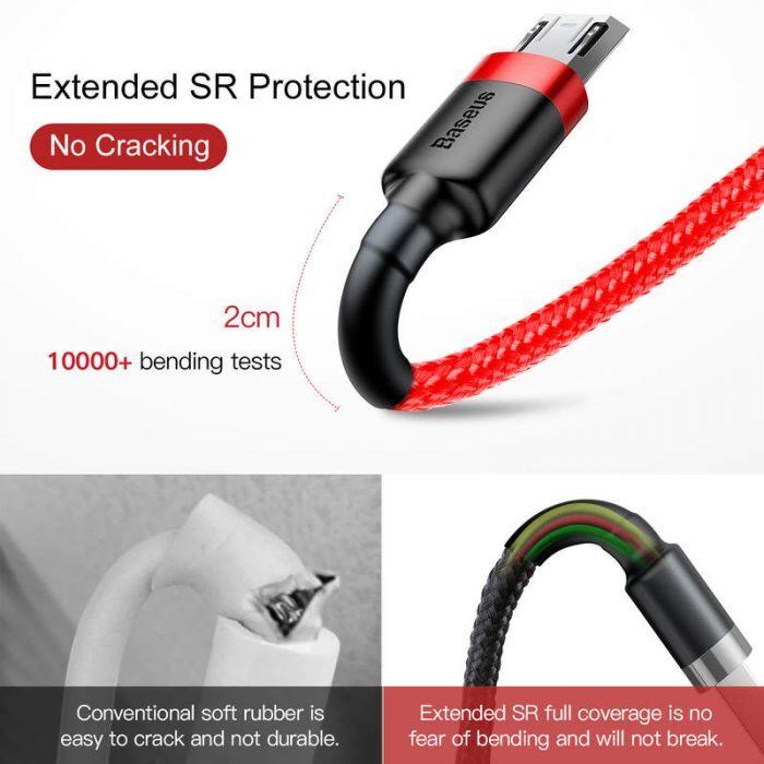 Immagine prodotto Baseus Cavo cafule USB per Micro 2.4A 1M Rosso+Rosso (1 m, USB 2.0)