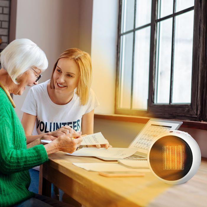 Produktbild Swisshandel24 Heizlüfter Heizgerät Elektroheizer Heizer Heizung Wärme 900W/1500W PP-Kunststoff Weiss+Schwarz 22 x (1500 W)