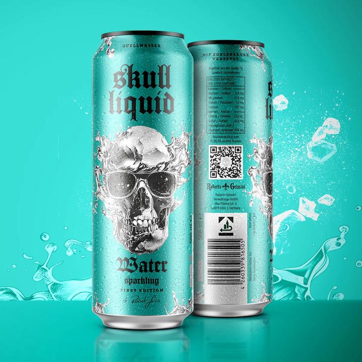 Actual product image Skull Liquid Water sparkling (12 x 568ml Dose) (12 x 56.8 cl)