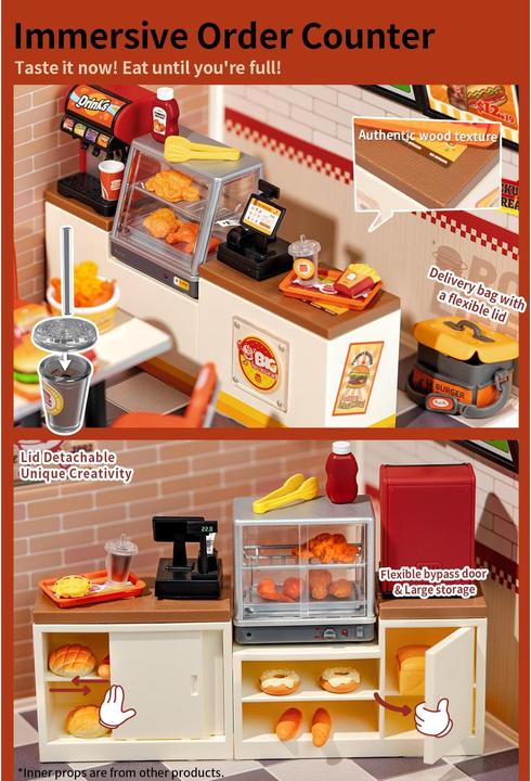 Actual product image Robotime Yum Yum Burgers