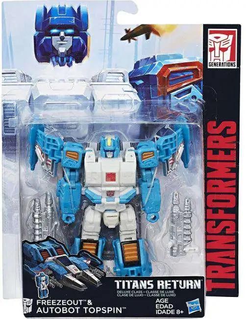 Actual product image Hasbro Transformers Generations Titans Return Autobot Topspin & Freezeout Deluxe Action Figure