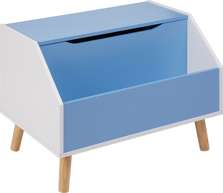 Weiss, Heller Holzfarbton, Blau