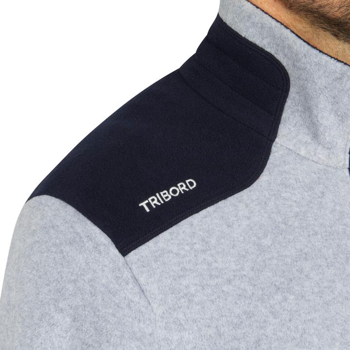 Actual product image Tribord Fleecejacke Segeln Herren warm Sailing 100 grau/marineblau (4XL)