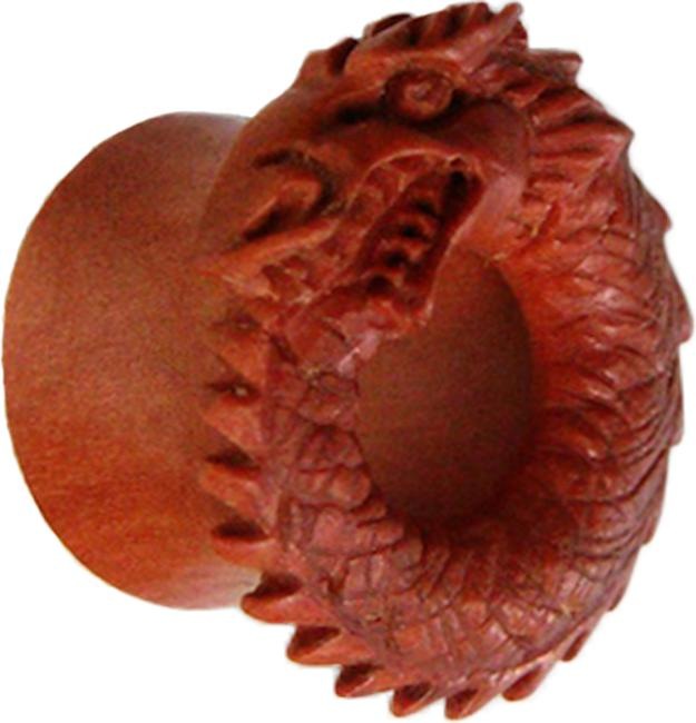 Actual product image Star Piercing Flared Tunnel Viking Snake in Sawo Wood (Organic, without brass)