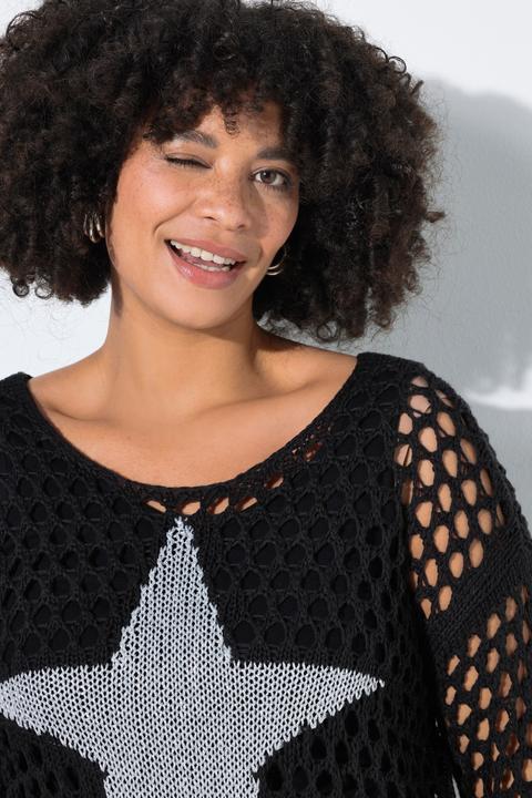 Produktbild Angel of Style Pullover, Relaxed Fit, Grobstrick, Stern, 3/4-Ärmel (48)