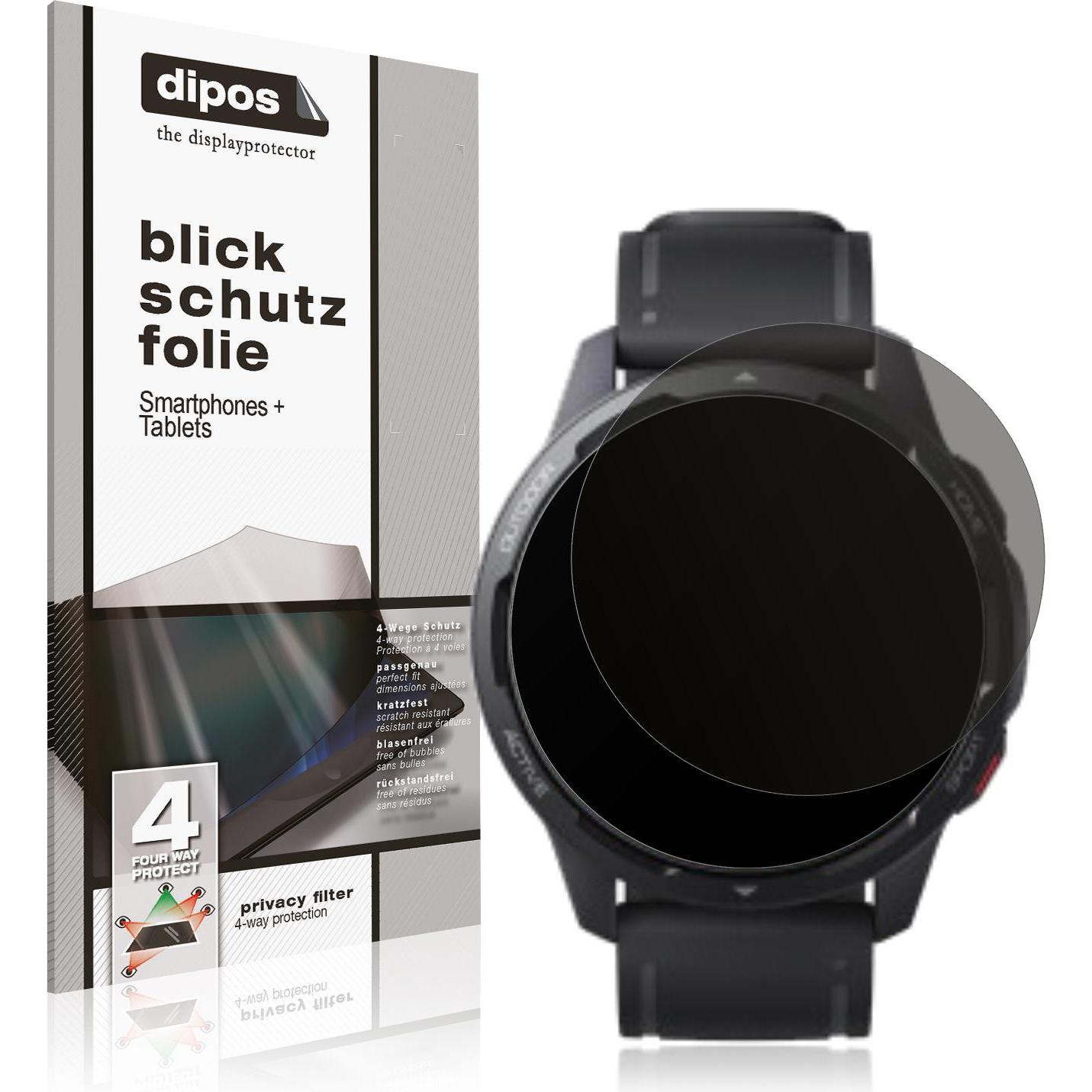 Dipos Blickschutzfolie 4-Way Privacy, Smartwatch Schutzfolie, Transparent