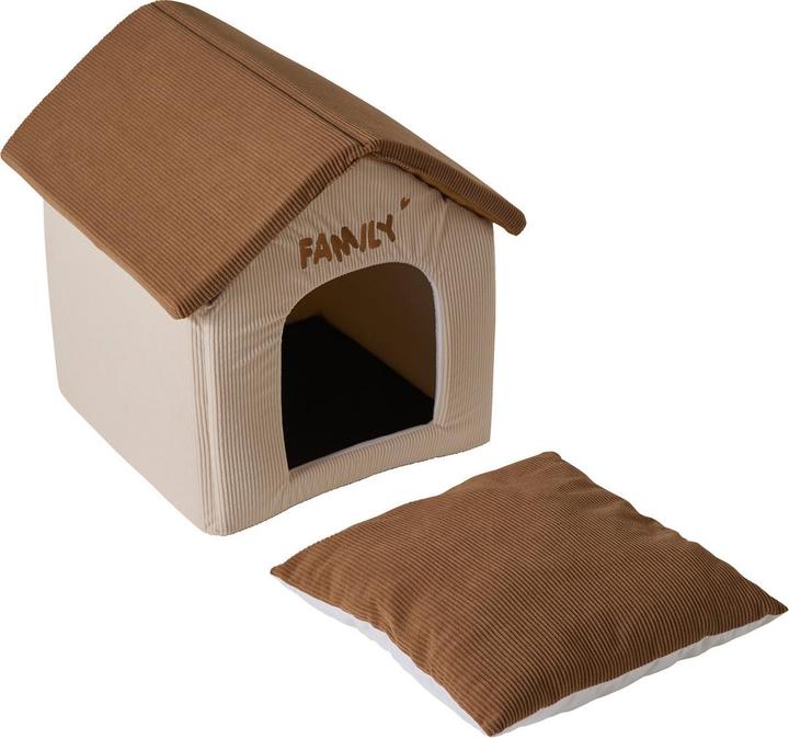 Vertbaudet Hundehütte aus Cord FAMILY, Dach abnehmbar (Dog house)