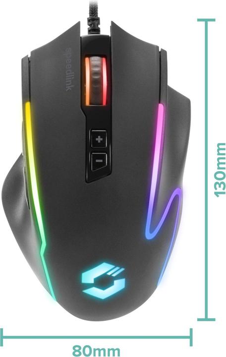 Actual product image Speedlink DECUS NX RGB Gaming Mouse, rubber-black (Cable)