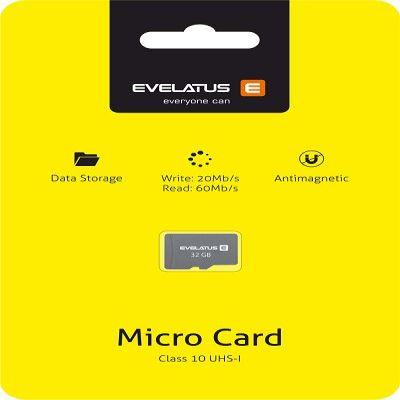 Produktbild Evelatus Memory cards Universal Micro Card SD 32GB 3.0 EMC01 W:20mb/s R:60mb/s (32 GB, microSDXC)