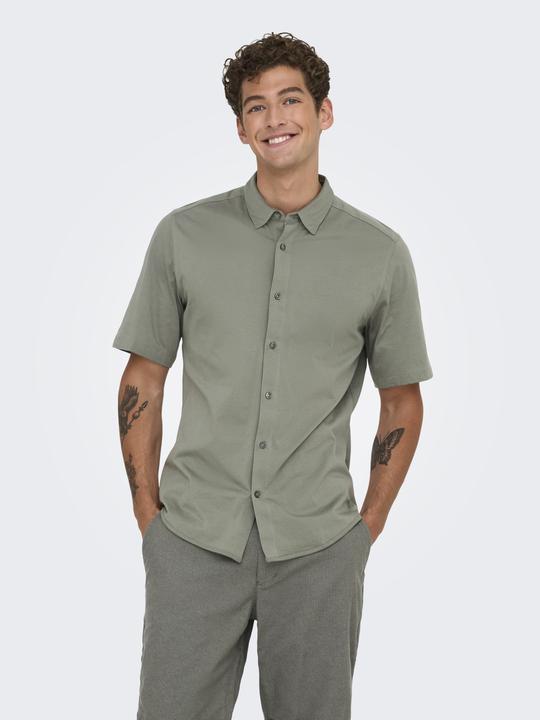 Produktbild Only & Sons Onsrobin Button Under Ss Stretch Shirt (L)