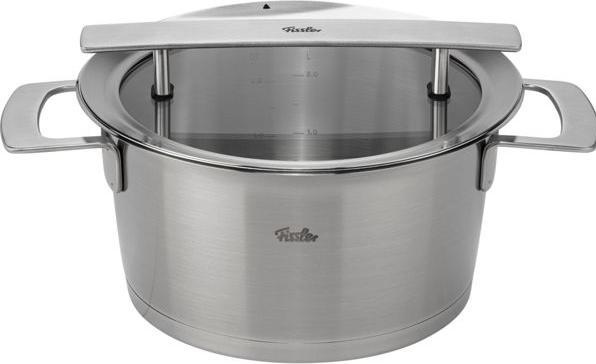 Actual product image Fissler Phi Collection Kookpan met Glasdeksel, 20cm (20 cm, Pot, Stainless steel)