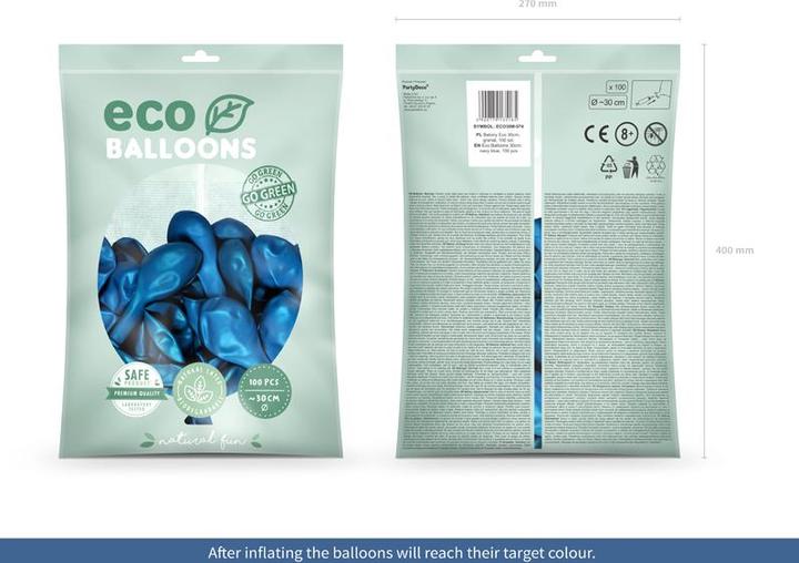 Actual product image Partydeco Eco Balloons 30cm metallic, navy blue (1 pkt / 100 pc.) (100 x)
