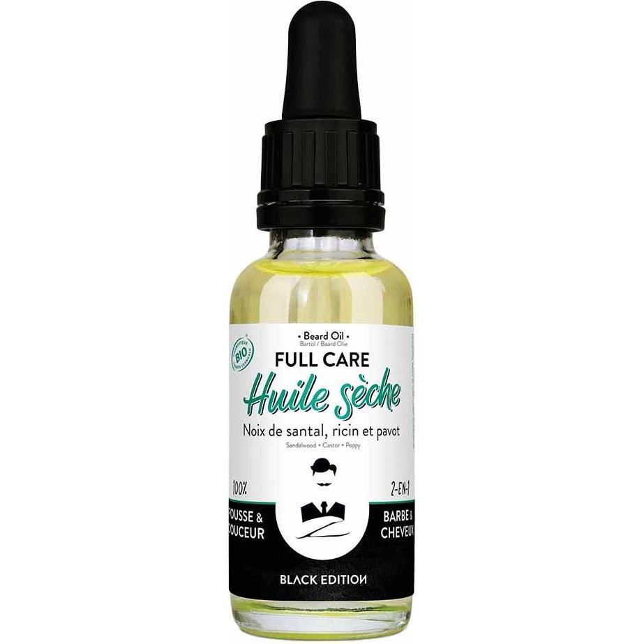 Monsieur Barbier, Bartpflege, Trockenöl für Haare & Bart - 100% natürlich Black Edition (30 ml)