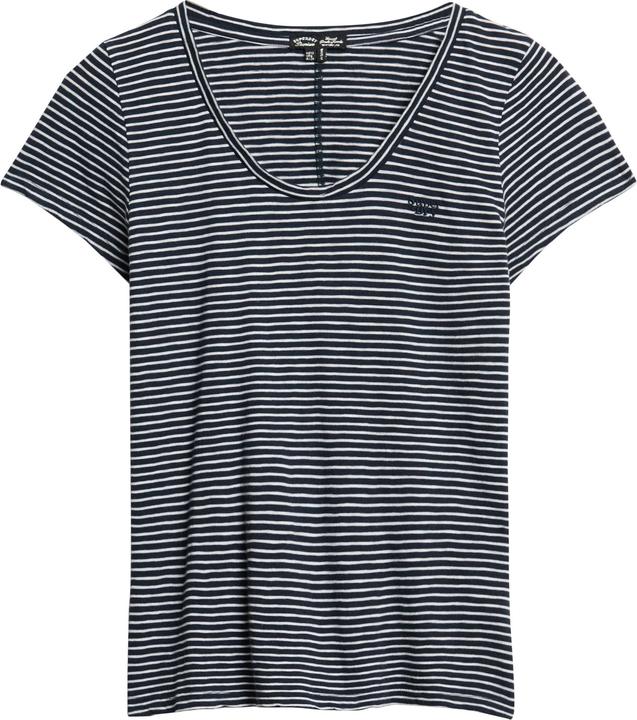Weiss gestreift, Sattes Marineblau