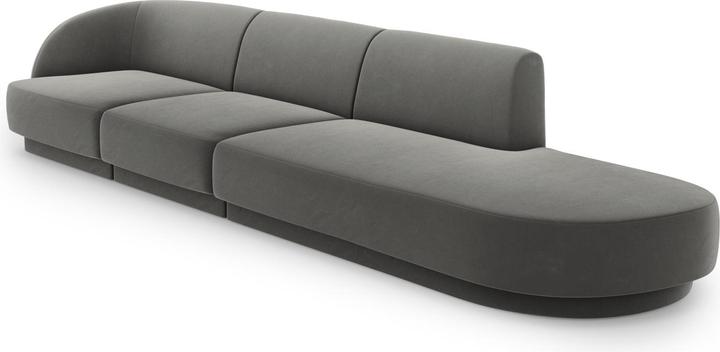 Actual product image Micadoni Right Velvet Sofa, "Miley", 4 Seats, 323x90x70Made in Europe (Modular sofa, 4-seater)