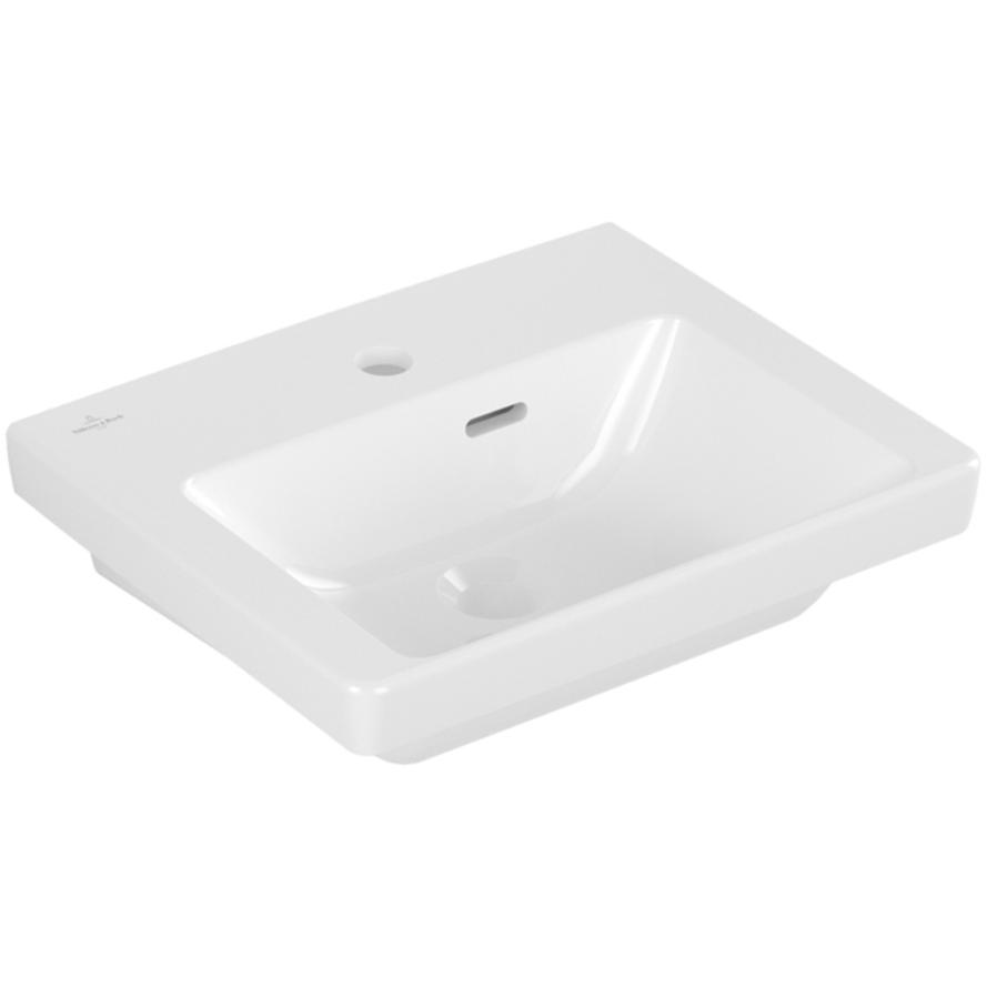 Villeroy & Boch, Waschbecken, V&B Handwaschbecken SUBWAY 3.0 450x370mm mit Überlauf mit Hahnloch weiss (370 mm, 475 mm)